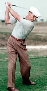 Ben Hogan had a server rotation and straight arm backswing.  This is not relaxed.